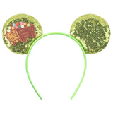Newest Festival Party Cosplay Mouse Ears Headband 3.3" Ears Glitter Hairband Without Bow For Boys DIY Cartoon Hair Accessories