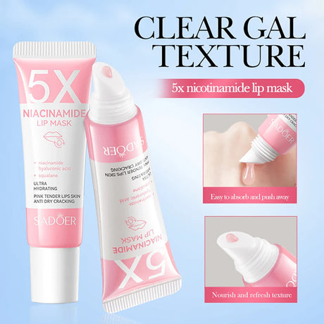 5X Niacinamide Plumping Lip Mask – Intense Hydration & Anti-Dryness for Soft, Pink Lips | Care Chapped Lips Overnig 10g/pc
