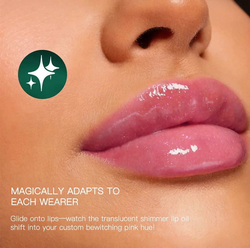PH Adaptive Color Lip Oil Instant Glass Shine Plumping Finish Iridescent Shine Lip Oil Long-lasting Hydration Smooth Lip Care