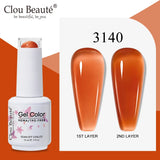 Clou Beaute Translucent Jelly Nude Pink Nail Gel Polish 15ml Vernis Semi Permanent Gel Colorful Varnish Nail Art Manicure Gel