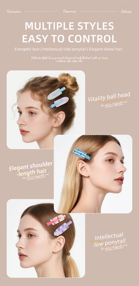 10pcs Candy Color Fruit Hair Bang Clip Summer Hairpin No Crease Hair Side Clamp For Girls Beauty Styling Accessories Set