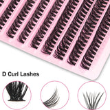 40D Thickness, Mixed Length 8-16mm, D Curl Natural &  Anime Look, Reusable Individual Lash Clusters, Lightweight 3D Mink Effect.