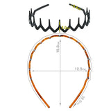 2pcs/set Black amber wave long teeth headband Anti-fall resin plastic with teeth non-slip headband for men and women face wash h