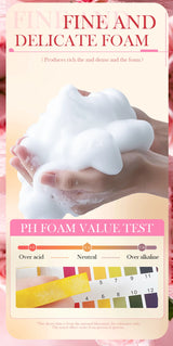 Pink Rose Essential Oil Shampoo Bar, Plant Extract Essence Deep Cleaning Hand Soap, Soft Shampoo and Hair Care Soap