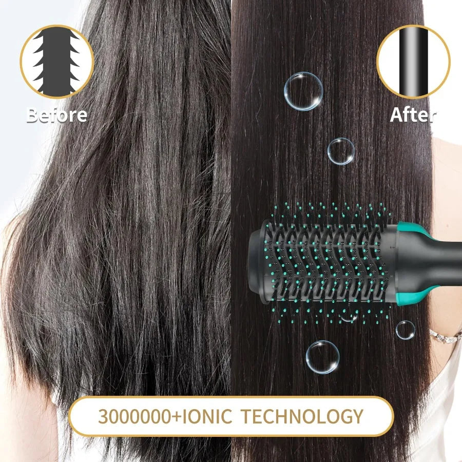 4-in-1 Hot Air Brush Hair Dryer Set | Curling, Straightening, Drying & Styling Tool with Rotating Ceramic Brush | Volumizer Blow Dryer Brush for Women | Ideal Birthday & Christmas Gift for Her | Salon-Style Results at Home