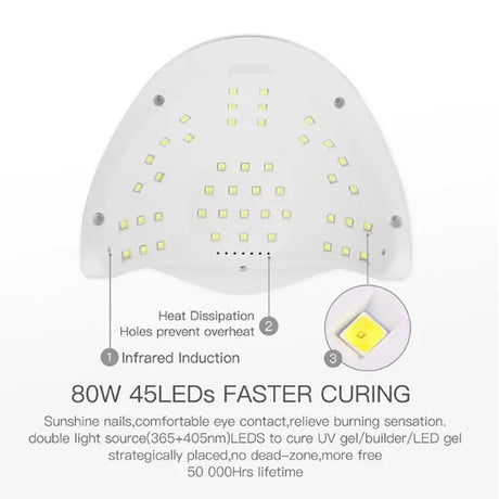 SUN X5 LED MAX Manicure Lamp 45 LEDs UV LED Nail Lamp For Nails Curing Nail Polish LED Nail Lamp Gel Dryer Lamps Nail Tools