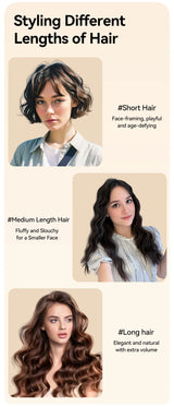 40mm Deep Wave Hair Crimper with Negative Ion - Adjustable Temperature Curling Iron for Long Lasting Wavy Hair, Anti-Frizz