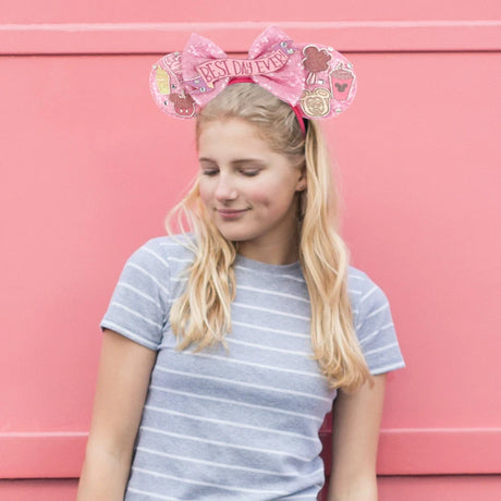 2026 Disney Trip Mickey Ears Headband For Girls Sequin Castle Bow Hairband Cartoon Character Cosplay Hair Accessories Kids Party