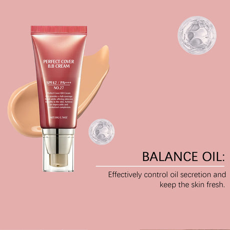 Perfect Cover Bb Cream Brightens Complexion Covering Skin Blemishes Lasting Lightweight Hydrates Moisturize Concealer Corrector