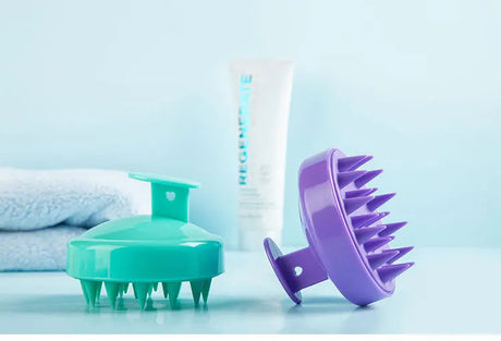 Silicone Scalp Massage Comb - Soft PE Bristles Shampoo Brush for Deep Cleansing, Home SPA & Bath Brush