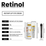 Instant Eye Care Cream With Brush Lasting Moisturizing Firming Smoothing Fine Lines Anti-Aging Eye Bag Removal Skin Care