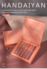 HANDAIYAN 1/6 PCS Lipstick Set Make-up for Women Non Stick Cup Waterproof Long Lasting Cosmetics Korean Makeup Matte Lipstick