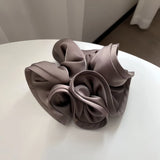 Korean Big Hair Tie Ribbon Scrunchies Satin Elastic Hair Band Bow Women Simple Temperament New Style  Ponytail Hair Accessories
