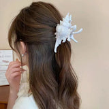 1pc seaside vacation style acrylic sea shell hair clip high-end feeling bun shark clip versatile temperament hair accessory