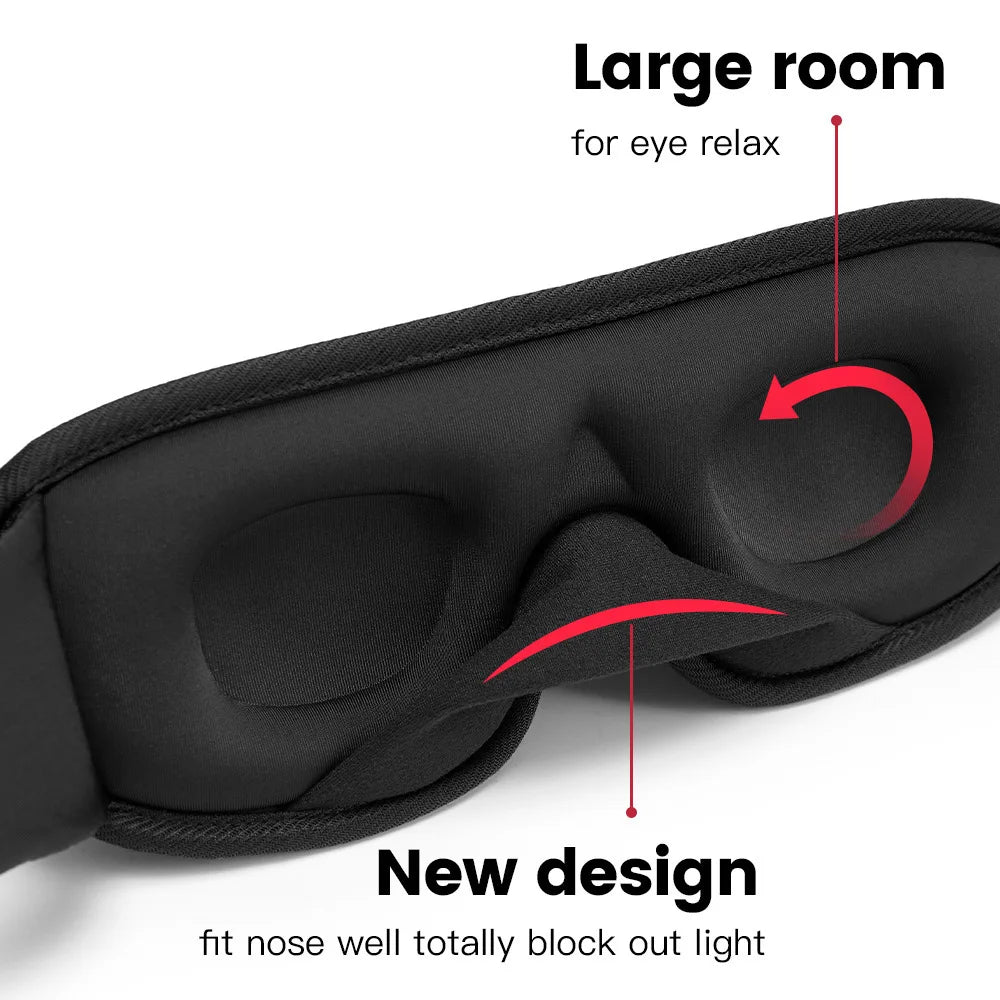 3D Contour Sleep Eye Mask Suitable for Side Sleepers -100% Blackout Soft and Stress Free - Suitable for Travel Napping Yoga