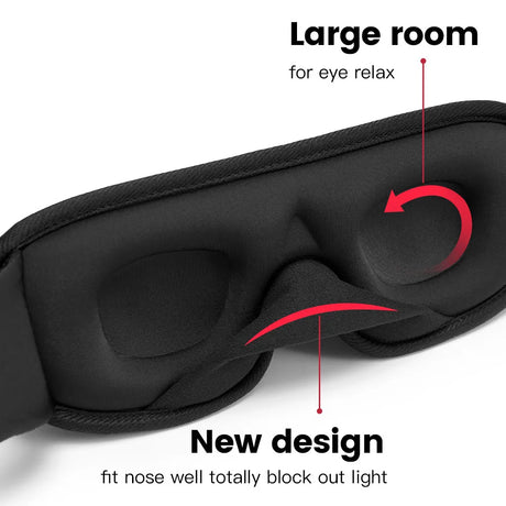 3D Contour Sleep Eye Mask Suitable for Side Sleepers -100% Blackout Soft and Stress Free - Suitable for Travel Napping Yoga