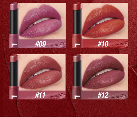 12 Colors Nude Matte Lipstick Waterproof Lip Sticks Not Fading Sexy Red Velvet for Women Make Up Long Lasting Lip Cosmetics