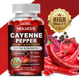 Cayenne Pepper Capsules, with Vitamin D3 K2, Blood Circulation, Promote Digestion, Boost Metabolism, Support Joint, Bone Health