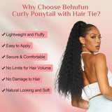 Synthetic wig Long curly hair fluffy explosive head corn whisker ponytail for women