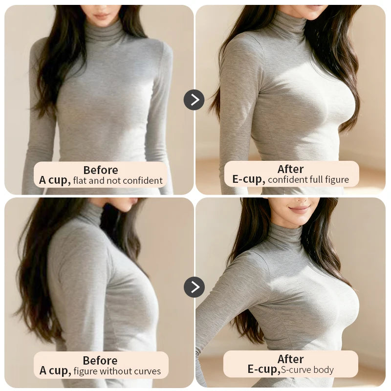 LERVANLA Silicone Breasts Pads Forms Pads Chest Women's Fake Boobs Enhancement Magnify Underwear 2-in-1Breast Becomes Big