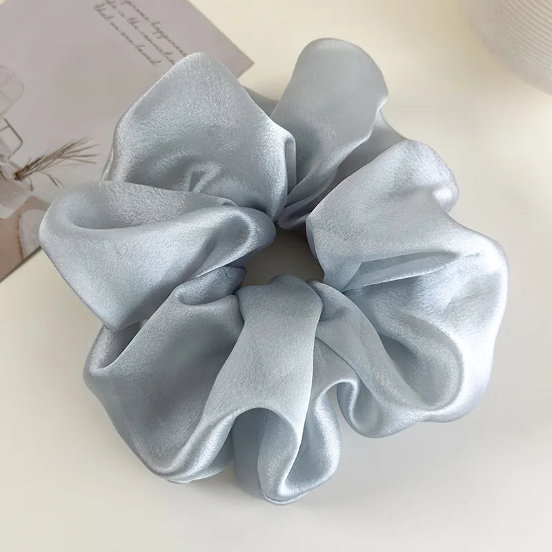 Retro French Large Hair Scrunchies Solid Color Headbands Spring/Summer Sweet Head Rope Female Tie Hair Rubber Bands for Womens