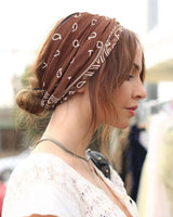 Boho Paisley Knotted Headband for Women, Wide Elastic Twisted Head Wrap, Vintage Bandana Print Hair Band for Yoga, Daily Wear