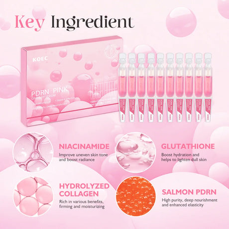 10pcs/Box PDRN Serum Moisturizing Repairs Brightens Reduces Sagging Skin Care Essence Benefits Anti Aging Facial Treatment