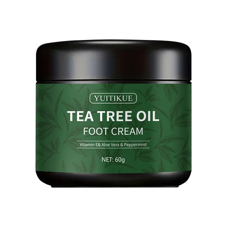 YUITIKUE Tea Tree Foot Cream 60g - 97%! Clinical Proof, Deeply Moisturizes & Soothes Feet, with Vitamin E, Aloe & Peppermint