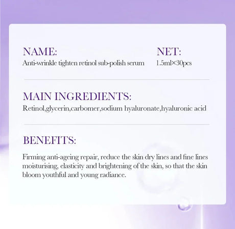30pcs/box BIOAQUA Retinol Vitamin C Hyaluronic Acid Serum for Face Moisturizing Firming Hydrating Facial Essence Face Skin Care