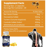 Bee Venom Extract Glucosamine & Turmeric Capsules for Joint & Muscle Health, Enhanced Mobility, Flexibility, Comfort Supplement