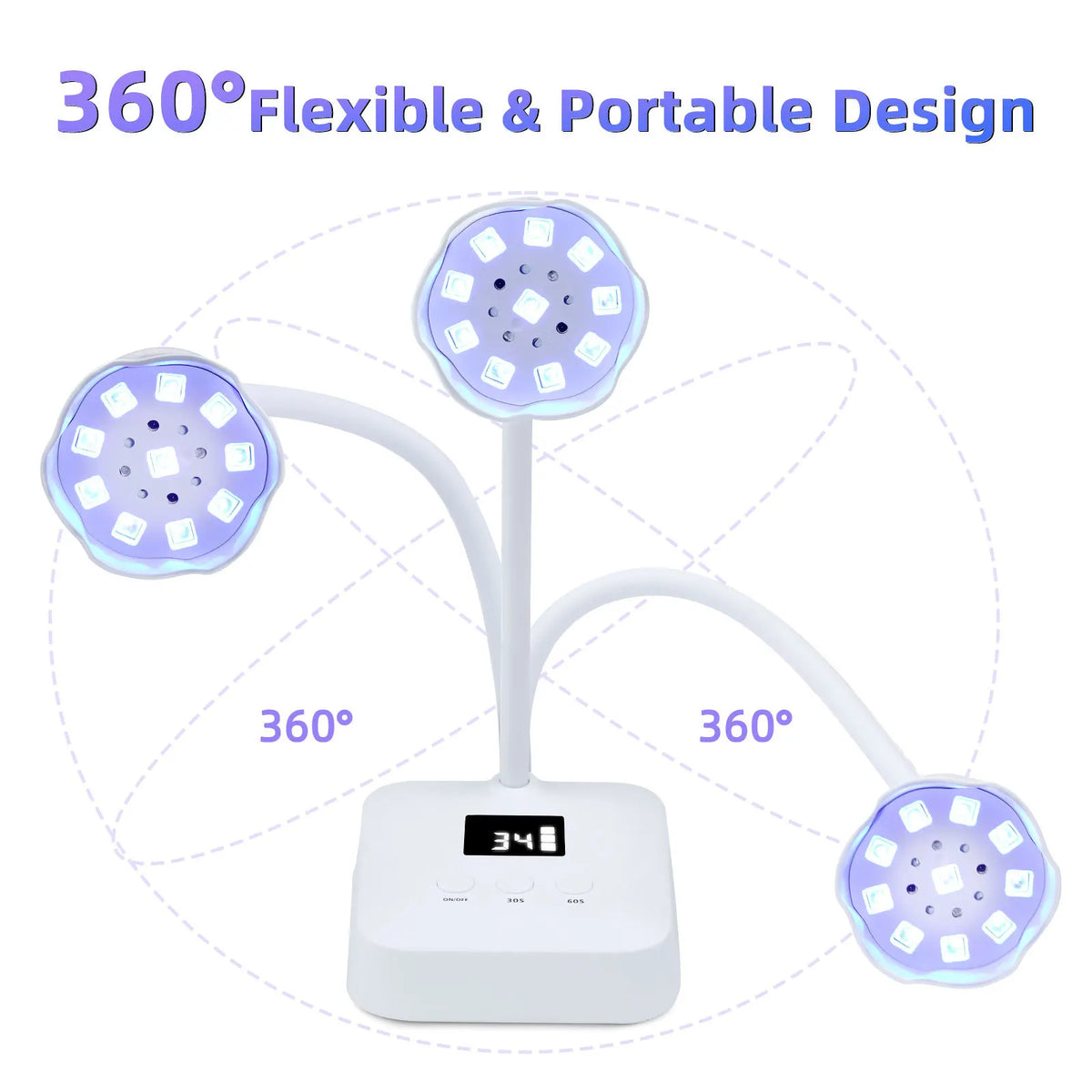 Portable USB UV LED Nail Lamp for Gel Nail Polish - Fast Drying Nail Dryer, Japanese Lotus Style, Hands Safe