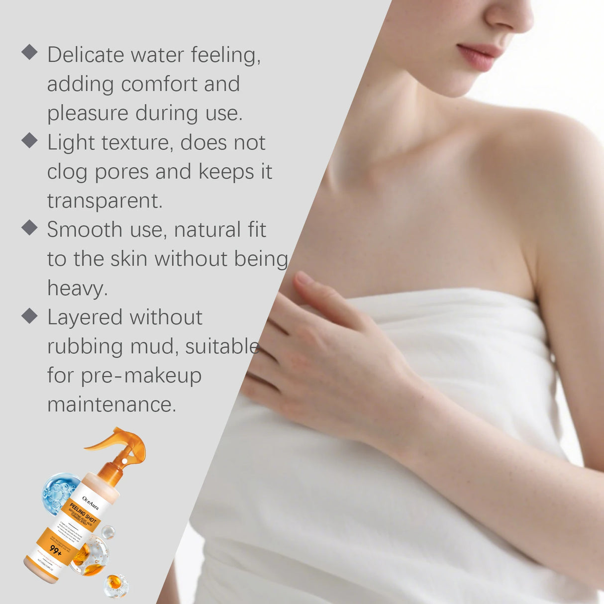 Exfoliating Kojic Acid Turmeric Spray Gently Peeling Solution Hydrating Skin Brightening Mist for Smooth Skin Back & Foot Care