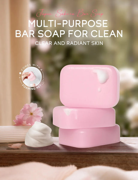 LAIKOU Sakura Facial  Body Whitening Soap Reduces Acne Dark Spot Deep Cleaning Cutin For Face Body Skin Care 90g ﻿