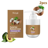 Hoygi Facial Hair Removal Cream for Sensitive Skin Care Upper Lip Hair Removal Coconut Oil Moisturizing Facial Depilatory Cream