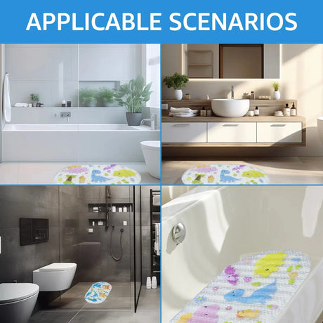 1pc Cartoon Non-slip Bath Mat with Suction Cups 38x69cm Shower Mats for Bathroom Kid's Bathtub Carpet Bath Mat Bathroom Rug