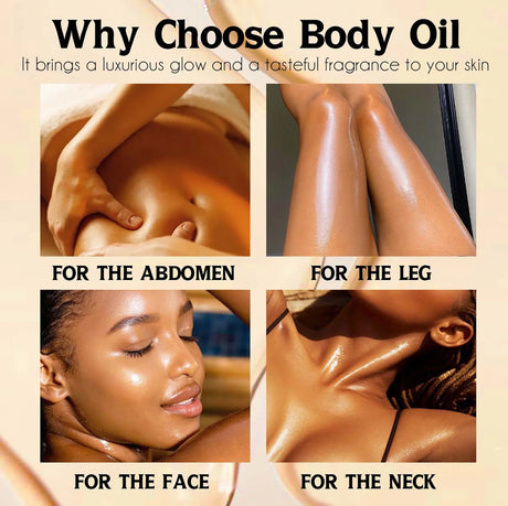 AILKE Whitening Body Oil, Moisturizing, Nourishing, Glowing, Brighten, Smooth Skin, Reduce Dark Spots, For All Skin Types, 300ml