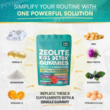 Zeolite Gummies 9-in-1 with Zeolite Omega-3 Magnesium Elderberry Vitamin C Milk Thistle Vitamin D3 Zinc B12 60 Gummies
