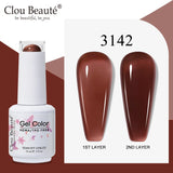 Clou Beaute Translucent Jelly Nude Pink Nail Gel Polish 15ml Vernis Semi Permanent Gel Colorful Varnish Nail Art Manicure Gel