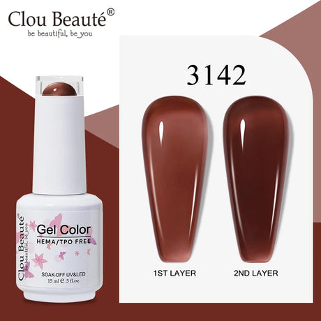 Clou Beaute Translucent Jelly Nude Pink Nail Gel Polish 15ml Vernis Semi Permanent Gel Colorful Varnish Nail Art Manicure Gel