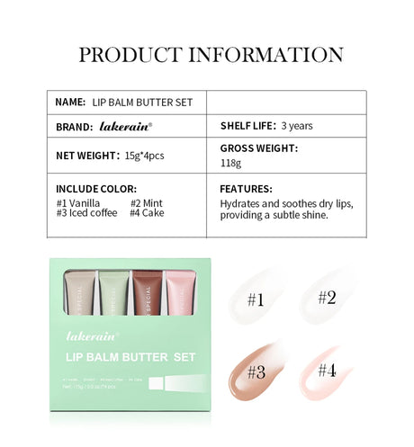 Mirror Lip Balm Butter Set Deep Moisturizing Lip Glaze Gross Smoothing Color Lips Oil Long Lasting Nourishing Lip Care Cosmetics
