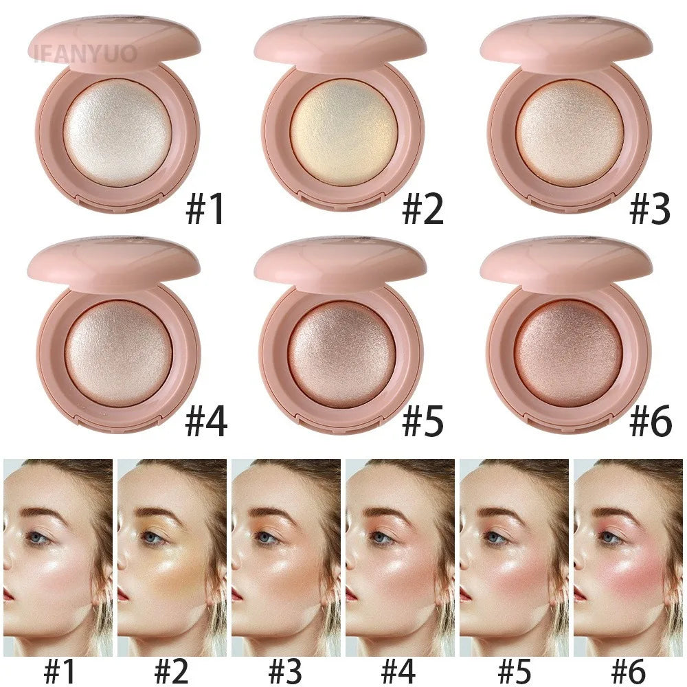 3D Face Highlighter Powder Instant Silky Baked Shimmer Illuminator Makeup Natural Glossy Brighten Contouring Glitter High Gloss