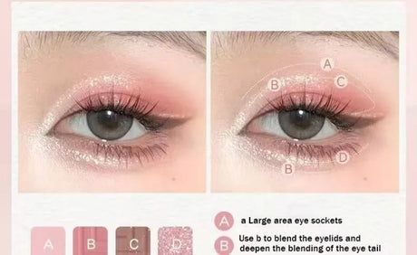Nine-Color Eyeshadow Palette Blush Highlight Makeup Pearly Highgloss Shimmer Pink Brown Earth Color Fine Sequins Eye Shadow