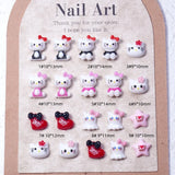 50PCS Nail Parts Charms Cute Cartoon Hello Kitty Nail Art Jewelry Decoration Phone Case Hairpin Manicure Press On Accessories