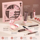 9PCS Makeup Gift Set for Women, All-in-One Lipstick Mascara Eyeliner BB Cream Powder Compact, Travel Beauty Kit for Beginners