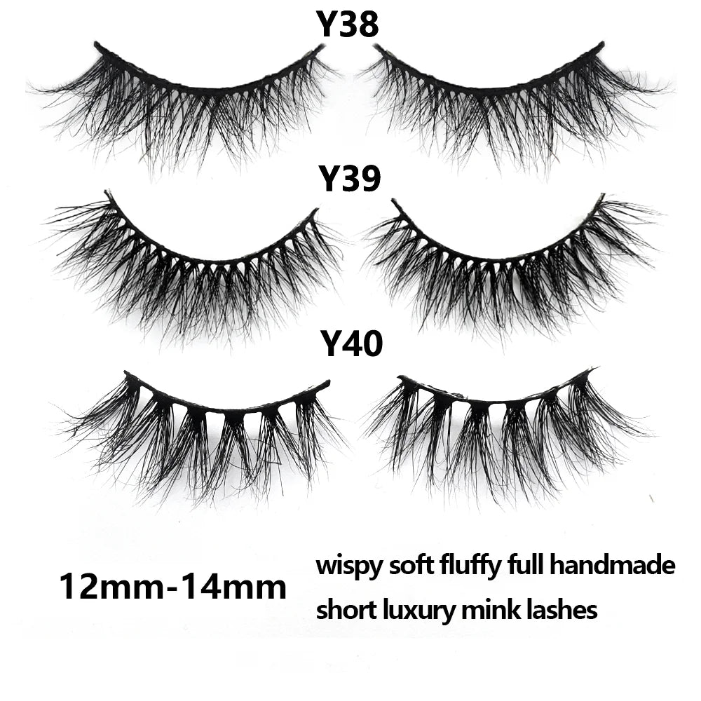 Half Lashes Mink Eyelashes Fluffy Soft False Eyelashes Wispy Cross Mink Eye Lashes Natural Short Mink Eyelash Extension Makeup