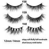 Half Lashes Mink Eyelashes Fluffy Soft False Eyelashes Wispy Cross Mink Eye Lashes Natural Short Mink Eyelash Extension Makeup