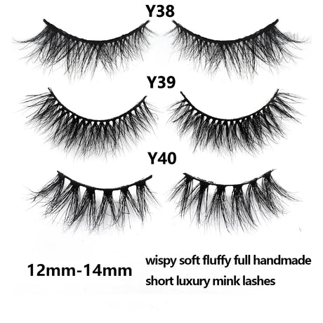 Half Lashes Mink Eyelashes Fluffy Soft False Eyelashes Wispy Cross Mink Eye Lashes Natural Short Mink Eyelash Extension Makeup