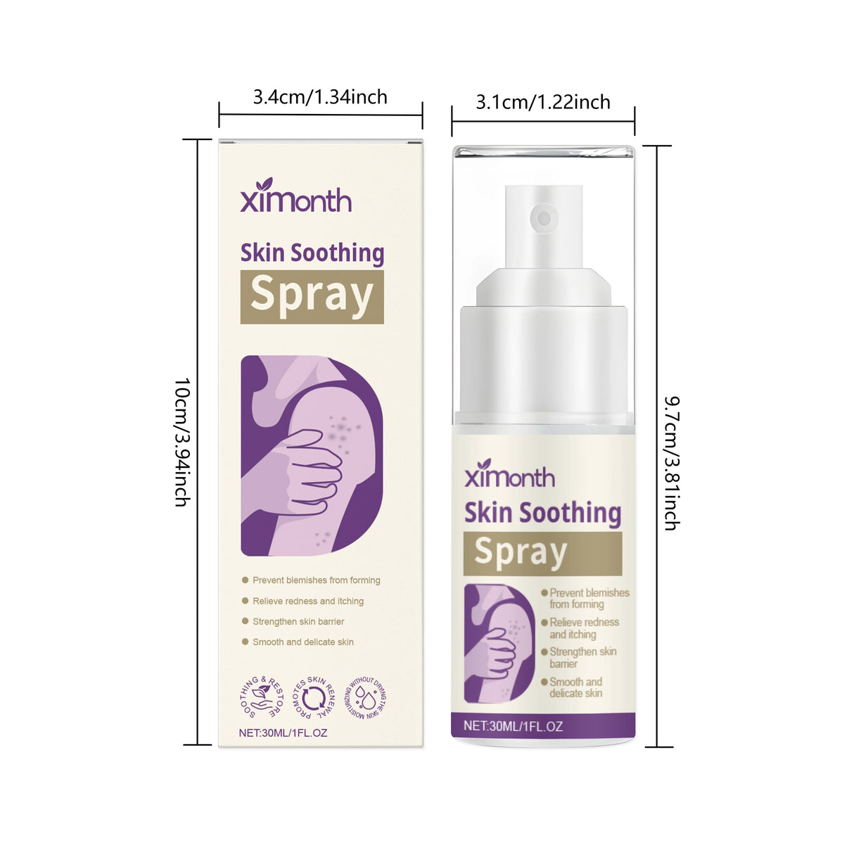 Ximonth Skin Soothing Spray Relieves Redness Itching Nourishes Moisturizes Soothes Skin Non Irritating Gentle Repair Skin Care