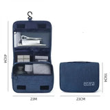 Waterproof Oxford Hanging Travel Toiletry Bag, Portable Cosmetic Makeup Organizer for Men Women