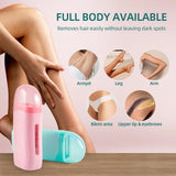 Roll On Waxing Kit With Wax Cartridges And Wax Strips 3 In 1 Soft Wax Heater Kit Hair Removal Wax Wax Paper Waxing Kits Warmer